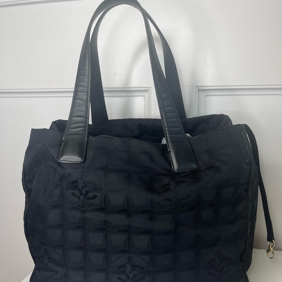 Authentic CHANEL Black Travel Line Tote Bag - Picture 8 of 8